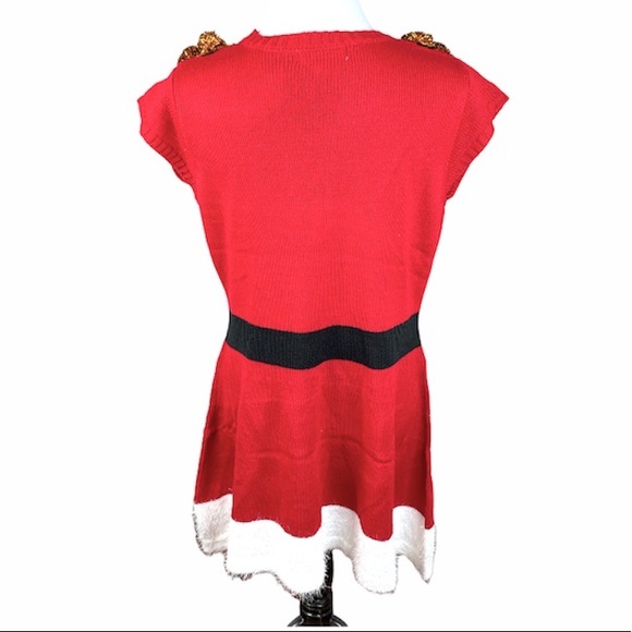 It’s Our Time Soldier Knit Sweater Dress Red White Size Large - Picture 4 of 9